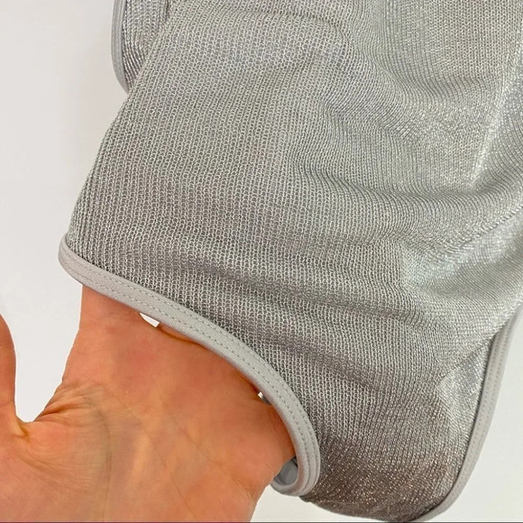 Sam Edelman Silver Mesh Halter Bathing Suit Womens XS One Piece Swim NWT New - Picture 5 of 16